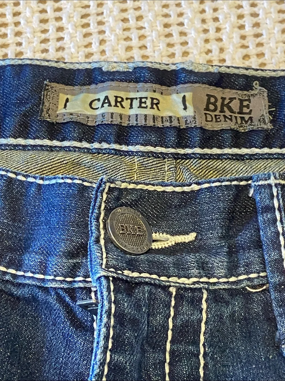 Buckle BKE CARTER Stitch Denim Bootcut Jeans Size 36L x 34” Cowboy Rodeo
